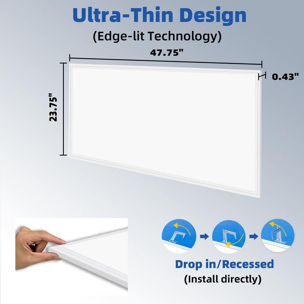 White Aluminum 2x4 LED Flat Panel Light Fixture