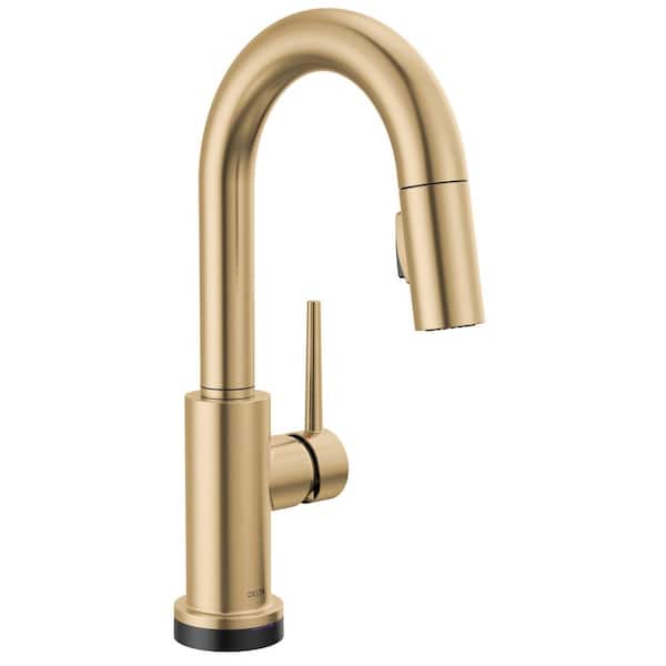 Delta Trinsic Gold Touch2O with Touchless Technology Single Handle Bar Faucet in Champagne Bronze