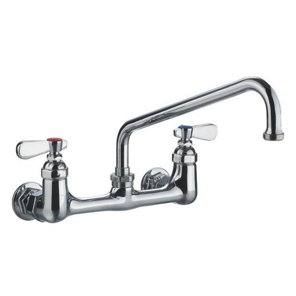 Whitehaus Collection 8 In Widespread 2 Handle Wall Mount Utility Faucet Polished Chrome Whfs9814 12 C The Home Depot - Home Depot Wall Mount Utility Sink