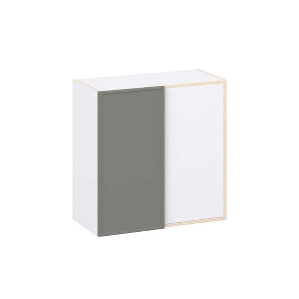 Fairview Moss Green Slim Shaker Assembled Wall Blindcorner Right Kitchen Cabinet (30 in. W x 30 in. H x 14 in. D)