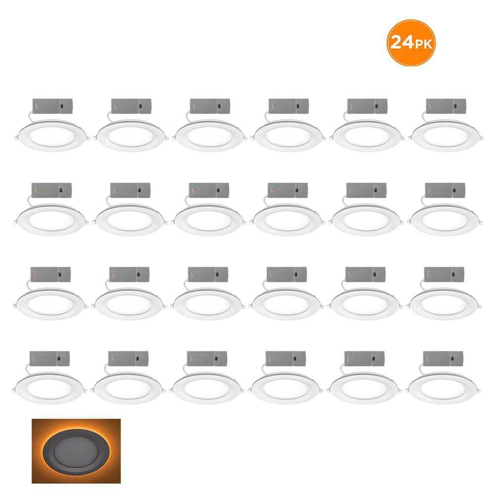 6 in. Canless Adjustable CCT Integrated LED Recessed Light Trim Night Light