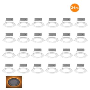 6 in. Canless Adjustable CCT Integrated LED Recessed Light Trim Night Light 900lms New Construction Remodel (24-Pack)
