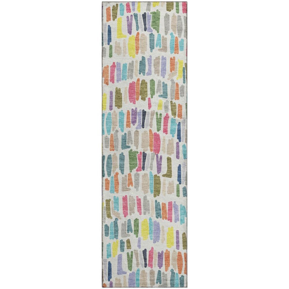 Mayfield Premium Machine Washable Abstract AMF2377 Ivory 2 ft. x 7 ft. Runner Rug price history on PriceWatchPro