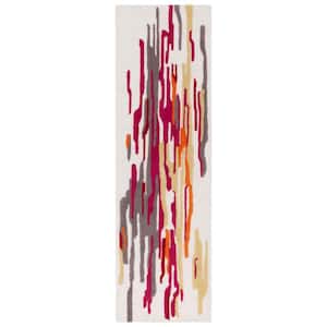 Rodeo Drive Ivory/Red 2 ft. x 8 ft. Abstract Runner Rug
