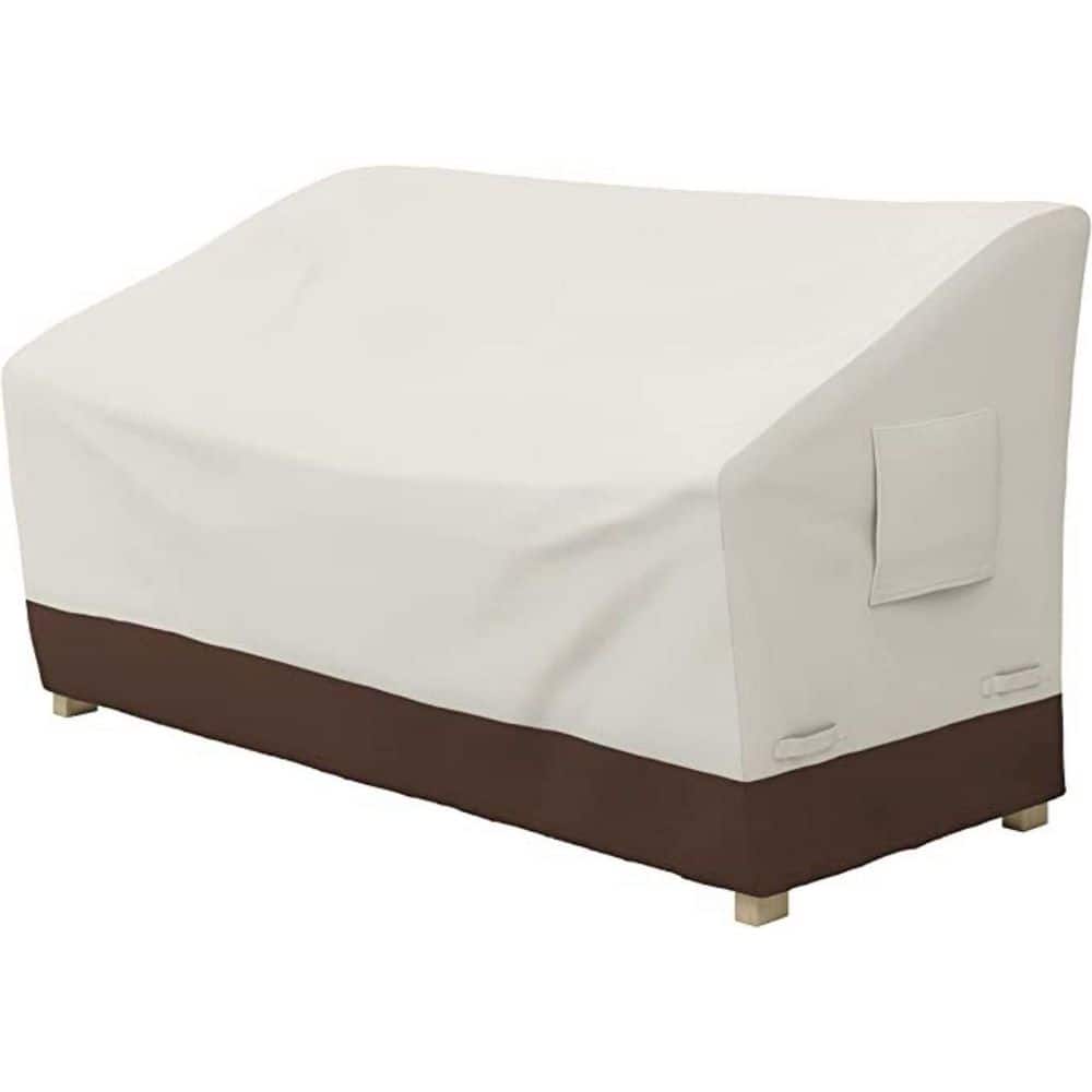 33 in. D x 62.5 in. W x 32 in. H, White Utility 3-Seater Bench Patio Cover,
