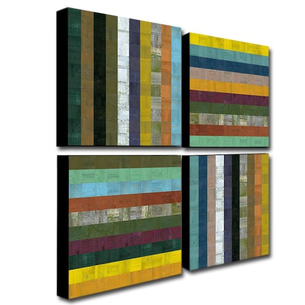 Trademark Fine Art Wooden Abstract V by Michelle Calkins 4-Panel Wall Art Set