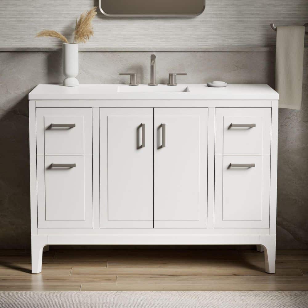 KOHLER Seer 48 in. Single Sink Freestanding White Bath Vanity with