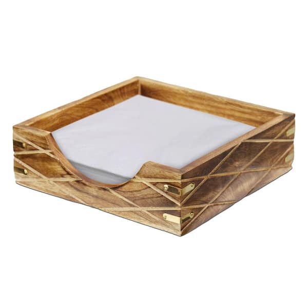 Vintiquewise Tabletop Decorative Wood Napkin Holder for Kitchen, Dining Table and Counter Tops