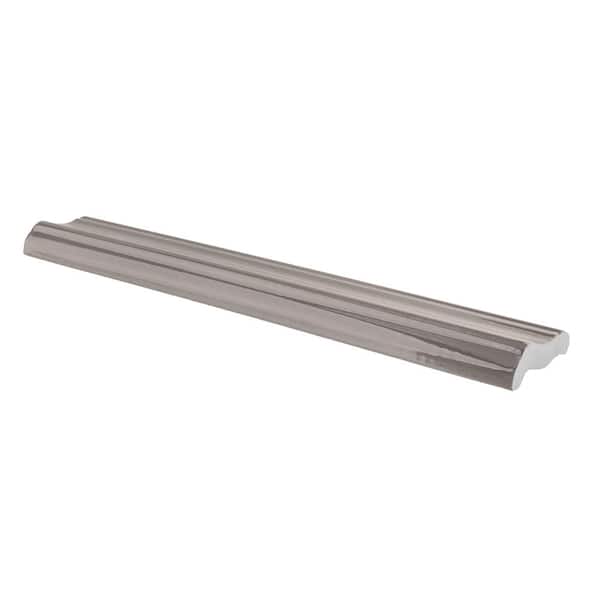Misty Grey 2 in. x 12 in. Ceramic Crown Wall Tile