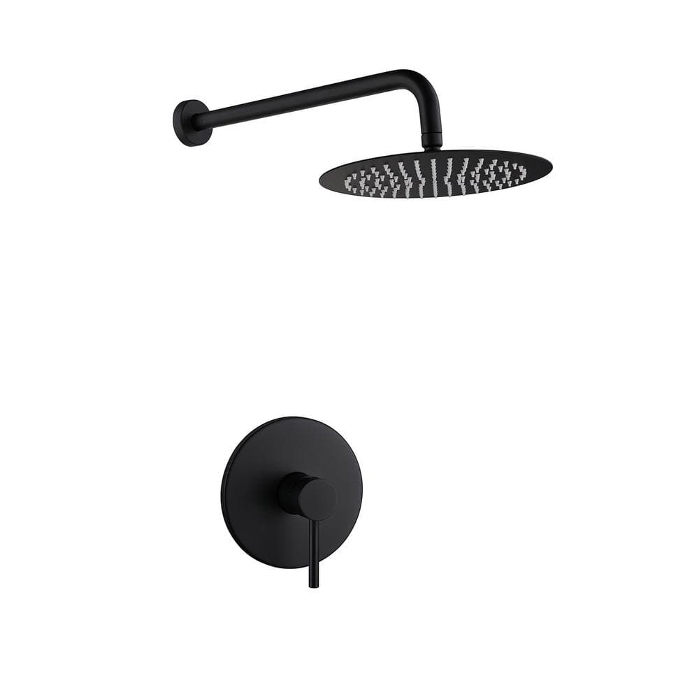1-Spray Patterns with 1.5 GPM 10 in. Wall Mount Rain Fixed Shower Head in M