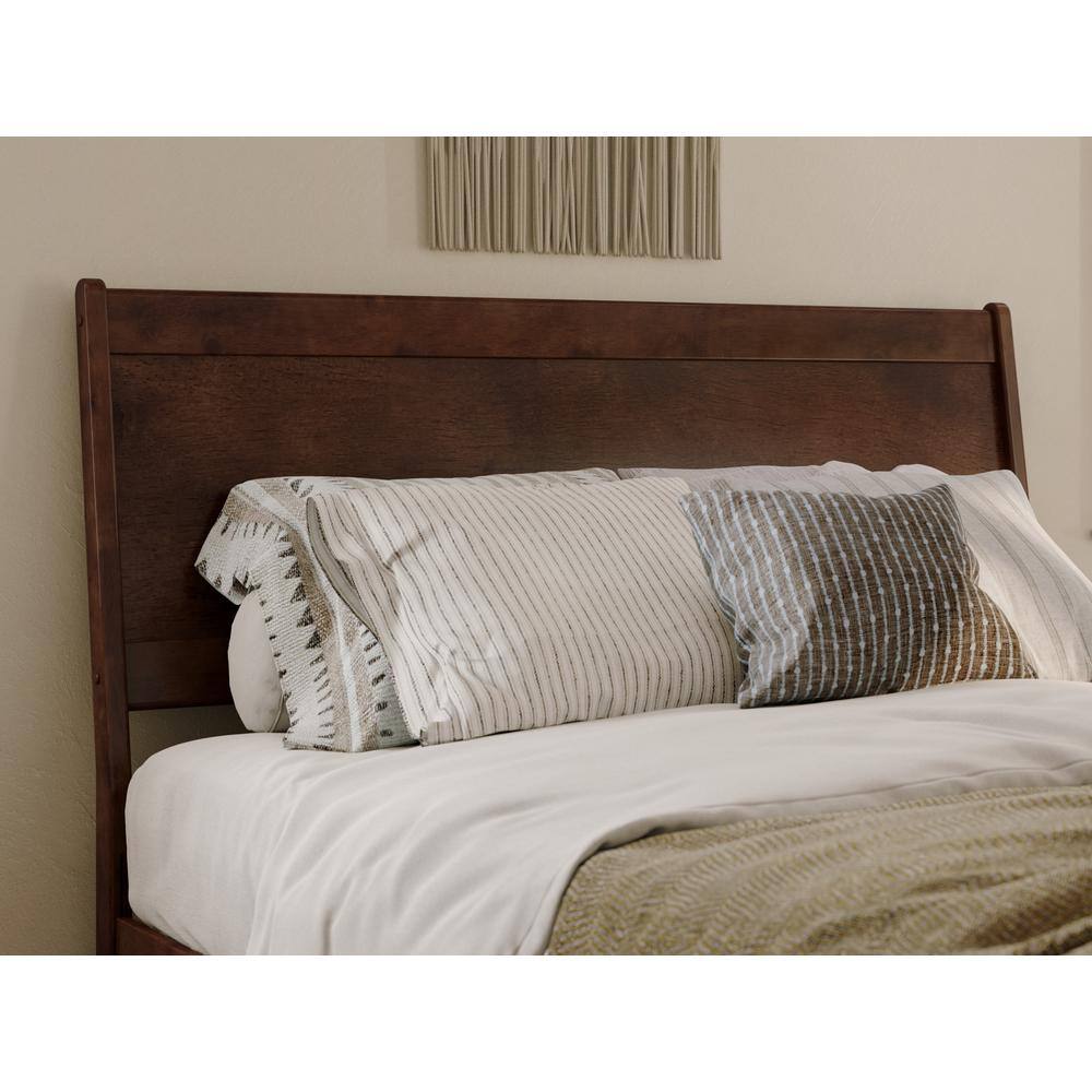 Casanova Queen Dark Walnut Wood Platform Bed with Storage Drawers