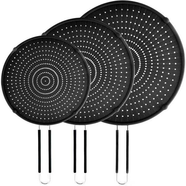 Multi Black Silicone Grease Splatter Screen for Frying Pan, Heat-Resistant Splatter Guards for Cooking, Dishwasher Safe
