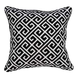 Cameo Black and White 20 in. x 20 in Throw Pillow