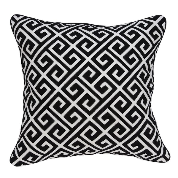 Cameo Black and White 20 in. x 20 in Throw Pillow PILA11002P - The Home ...