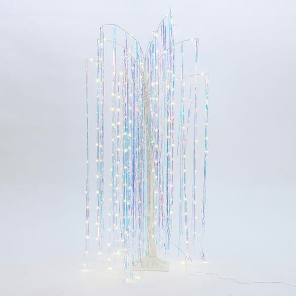 6 ft. White Willow Artificial Christmas Tree with 10 PreLit Branches