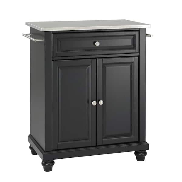 Crosley Cambridge Portable Kitchen Island with Stainless Steel Top