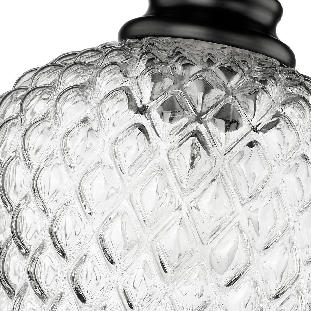 Adeline Matte Black and Clear Glass Semi-Flush Mount Light