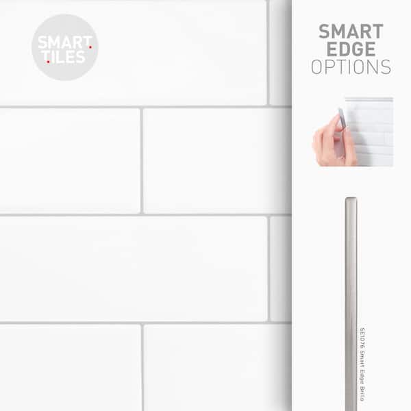 Smart Tiles Oslo White 23-in x 11-in Glossy Resin Brick Subway Peel and  Stick Wall Tile (2.81-sq. ft/ Carton) in the Tile department at