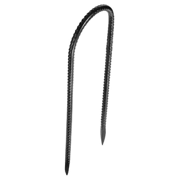 Rebar Stakes 12 in. Heavy-Duty 0.32 in. Dia U Shape Galvanized Steel Ground Anchors Chisel Point End (8-Pack)