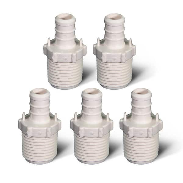 The Plumber's Choice 1/2 in. Plastic PEX Poly Alloy Adapter PEX x MPT Barb Pipe Fitting (5-Pack)