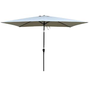 6 ft. x 9 ft. Steel Market Tilt Patio Umbrella in Frozen Dew