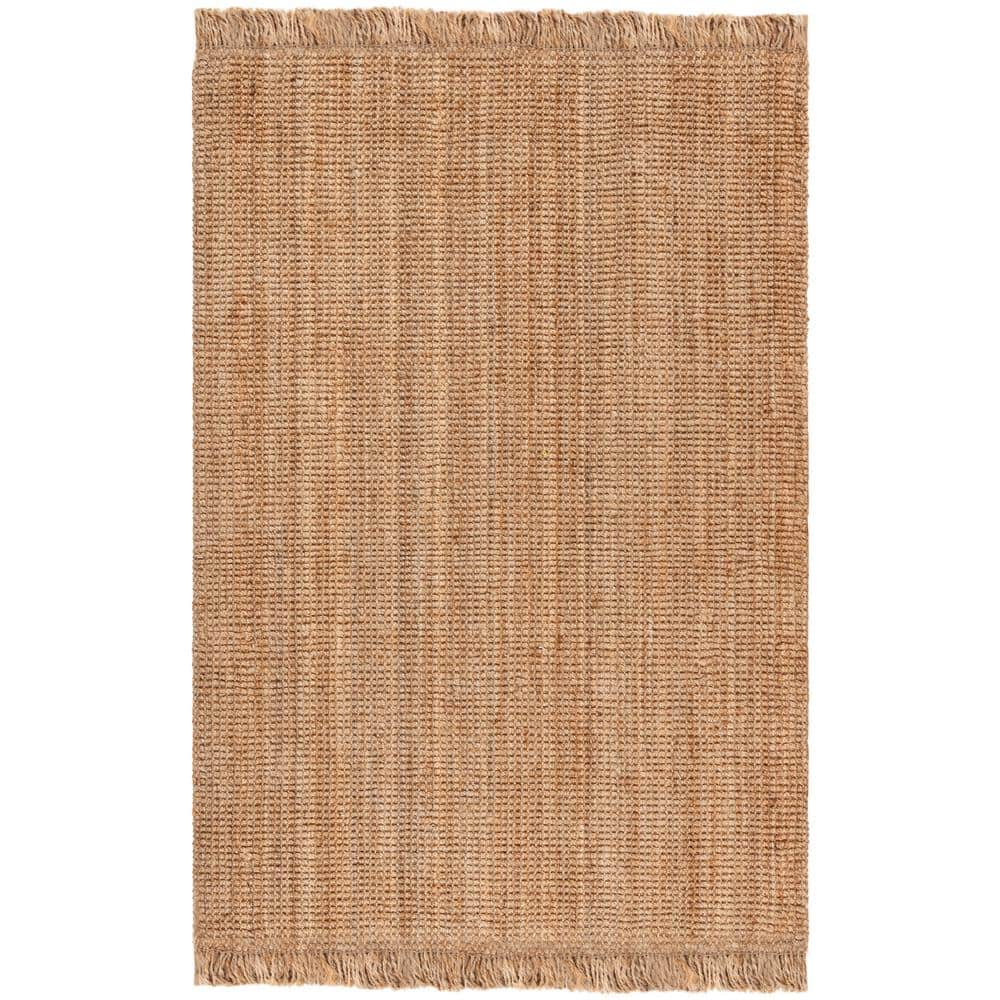 Natural Hand-Knotted Jute Rectangular 6' x 9' Area Rug