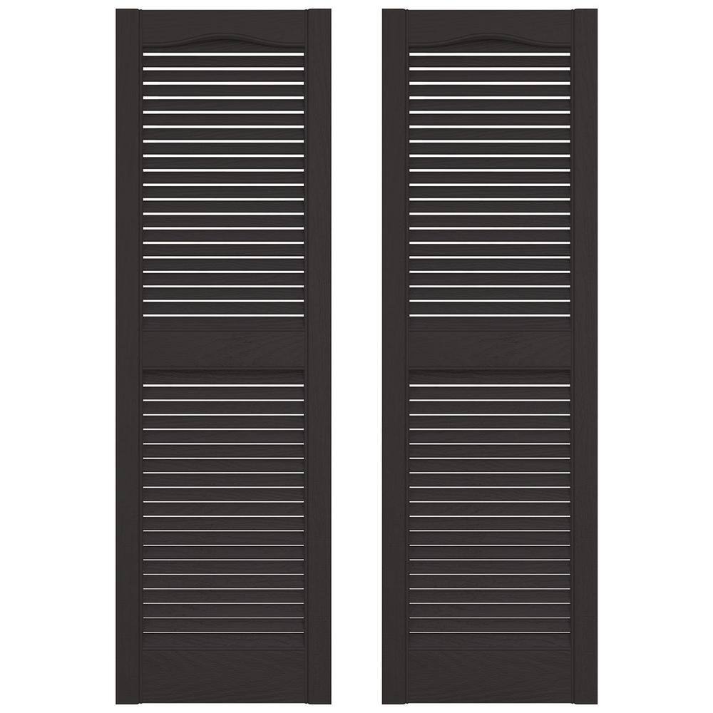 14.5 in. x 25 in. Louvered Vinyl Exterior Shutters Pair in Musket Brown price history on PriceWatchPro