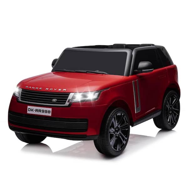 Garvee 24-Volt Officially Licensed Land Rover Ride on Car, 2-Seater w/ Parent Remote Control, 3-Speeds, LED Lights, Red