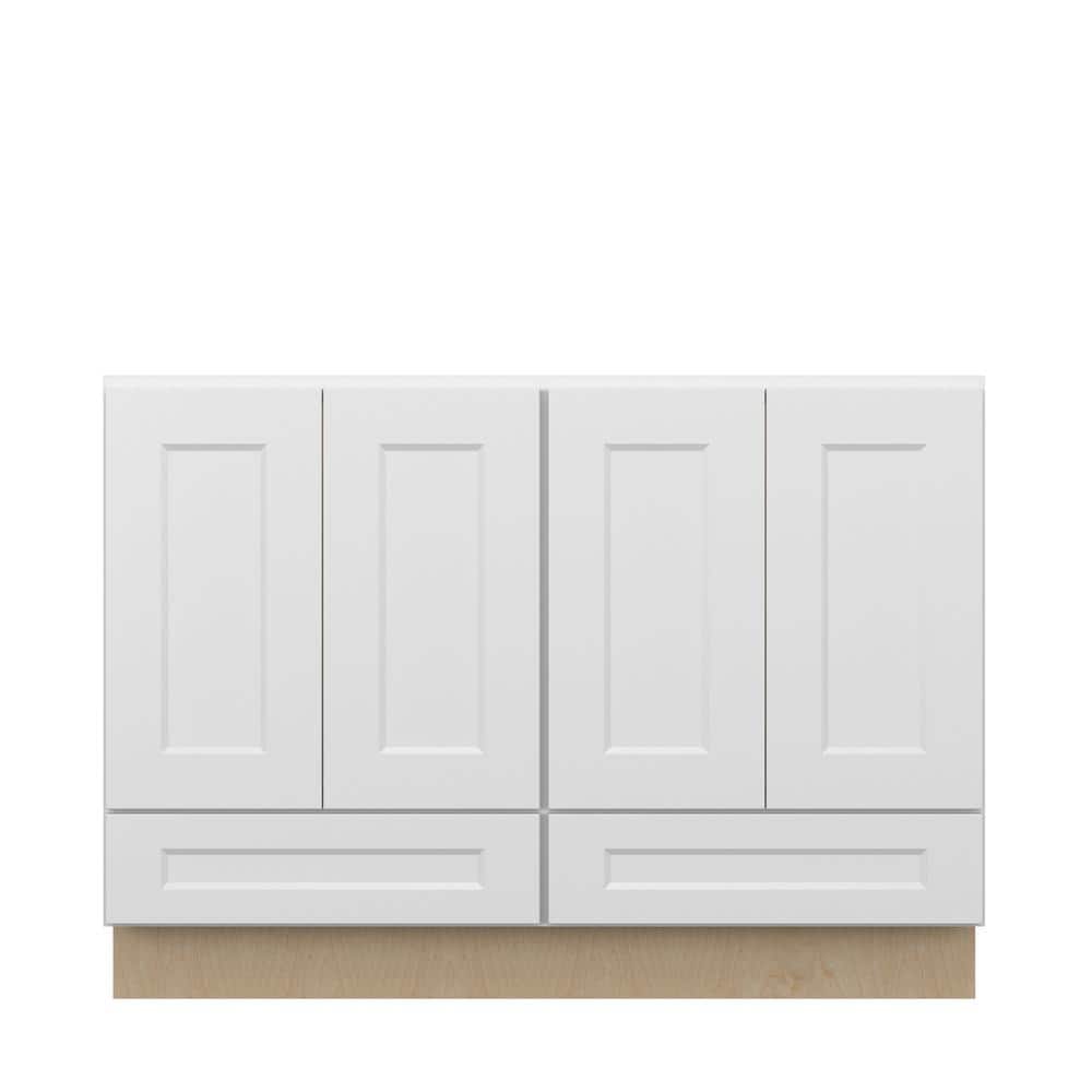 Norfolk Shaker 48 in. W x 34.5 in. H x 21 in. D in Painted White Plywood As