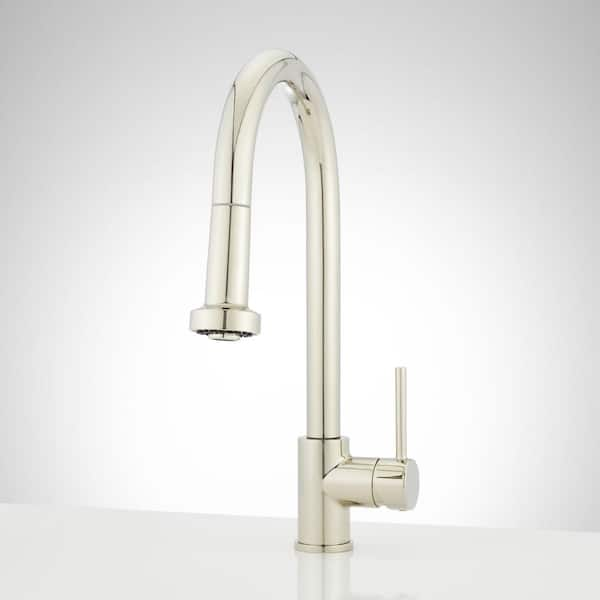 Ridgeway Single Handle Pull Down Sprayer Kitchen Faucet in Polished Nickel