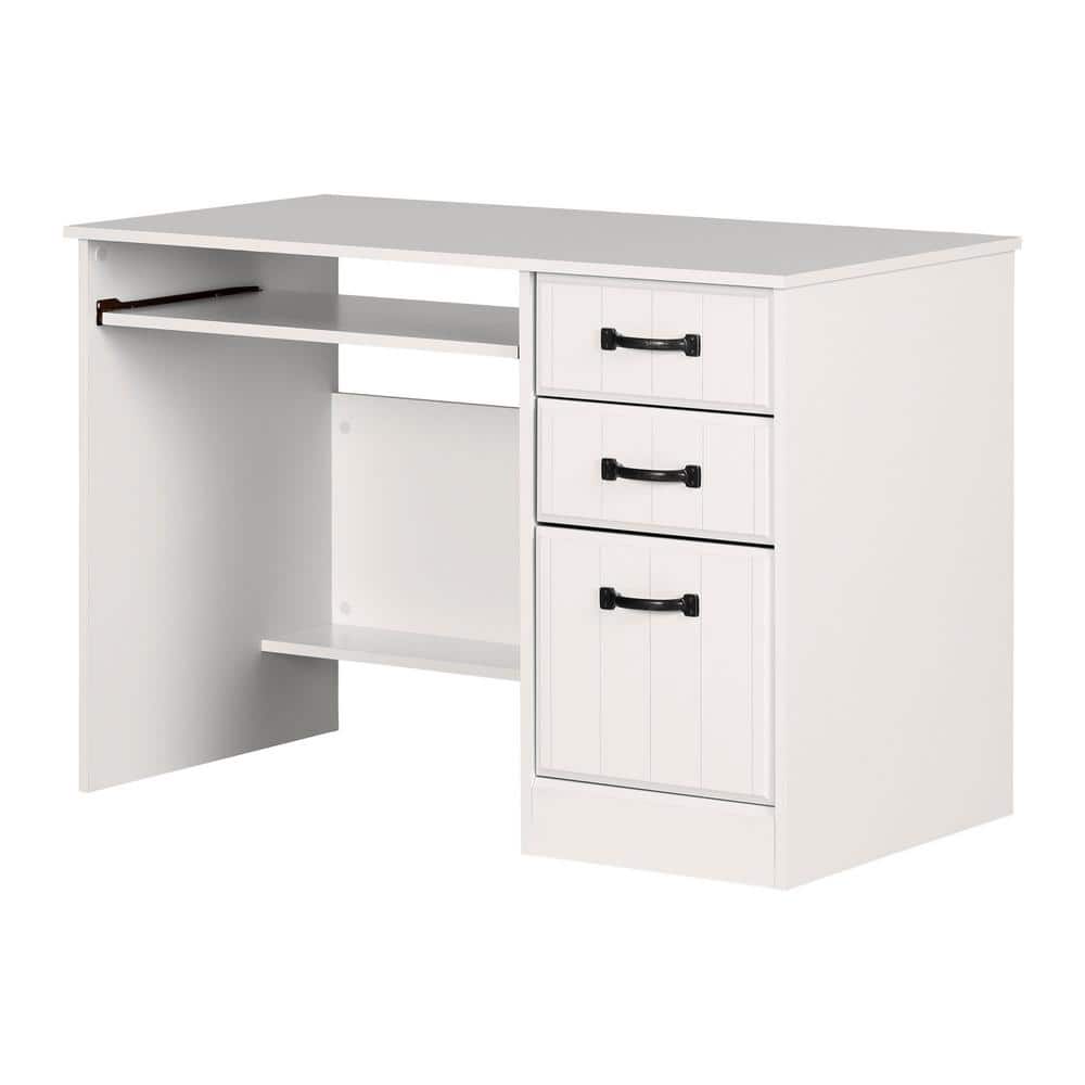 South Shore Farnel 44.5 in. Pure White Particle Board Desk 14155 The