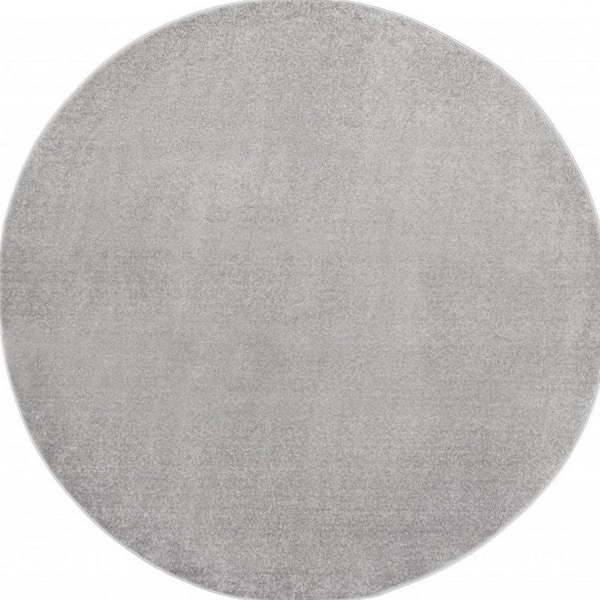 Gray 8 ft. x 8 ft. Woven Polypropylene  Indoor/Outdoor Area Rug