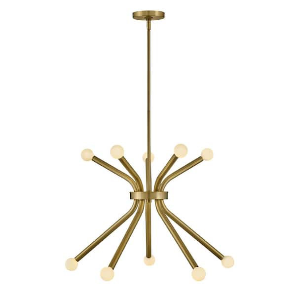 LARK Axton 10-Light Lacquered Brass Sputnik Chandelier