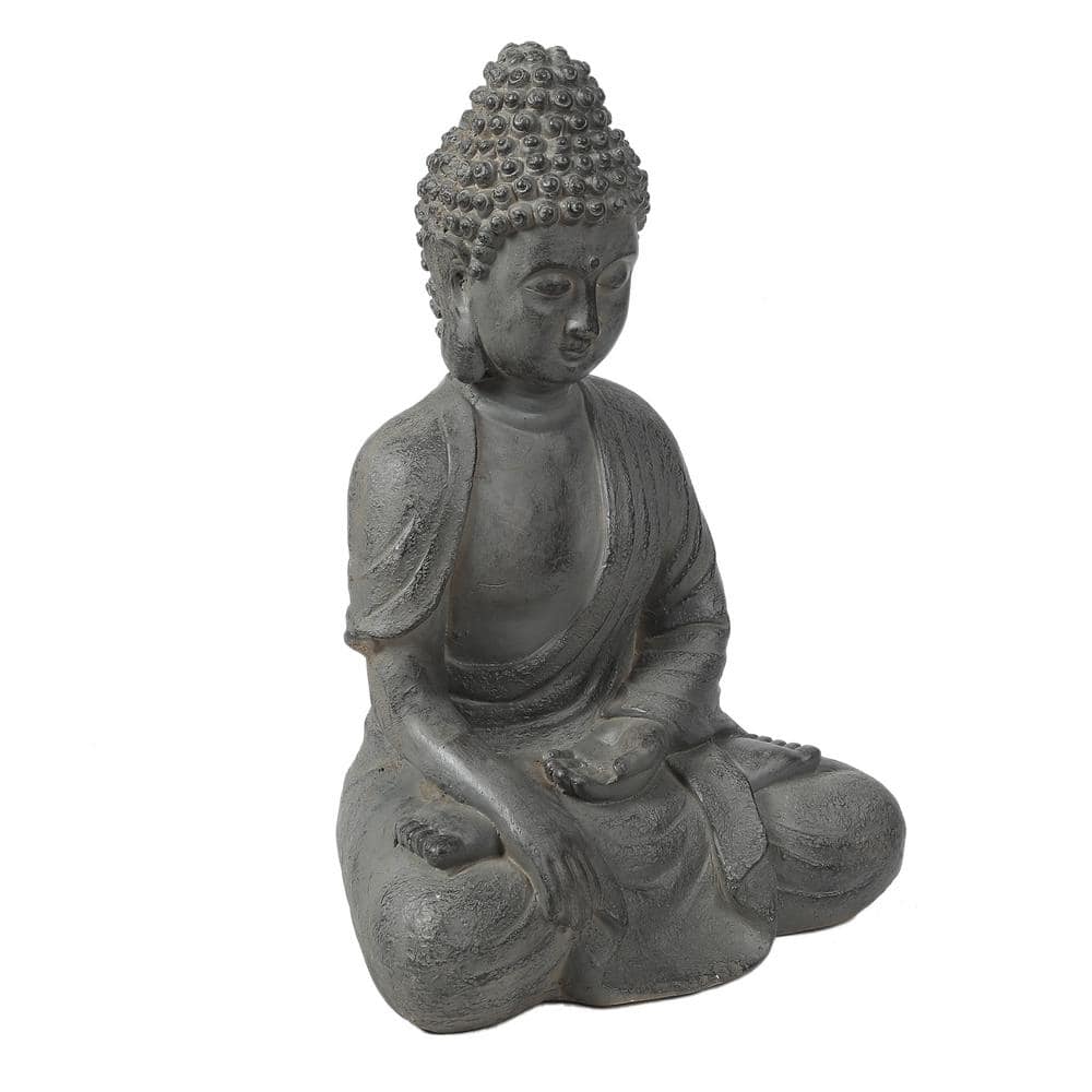 Gray Magnesium Oxide Sitting Buddha Garden Statue