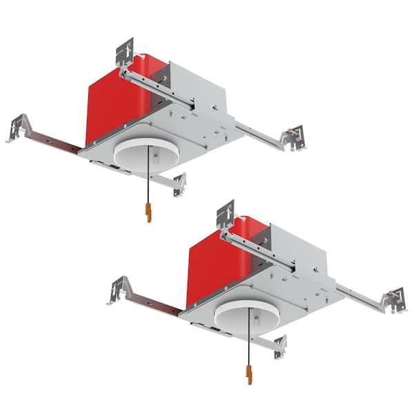 2-PACK 4 in. Air-Tight IC Rated Fire Safe New Construction Recessed Housing 2-Hours Fire Rated Protection