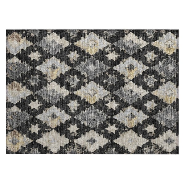 Chantille Machine Washable Indoor/Outdoor Abstract ACN3062 Black 3 ft. x 4 ft. Area Rug