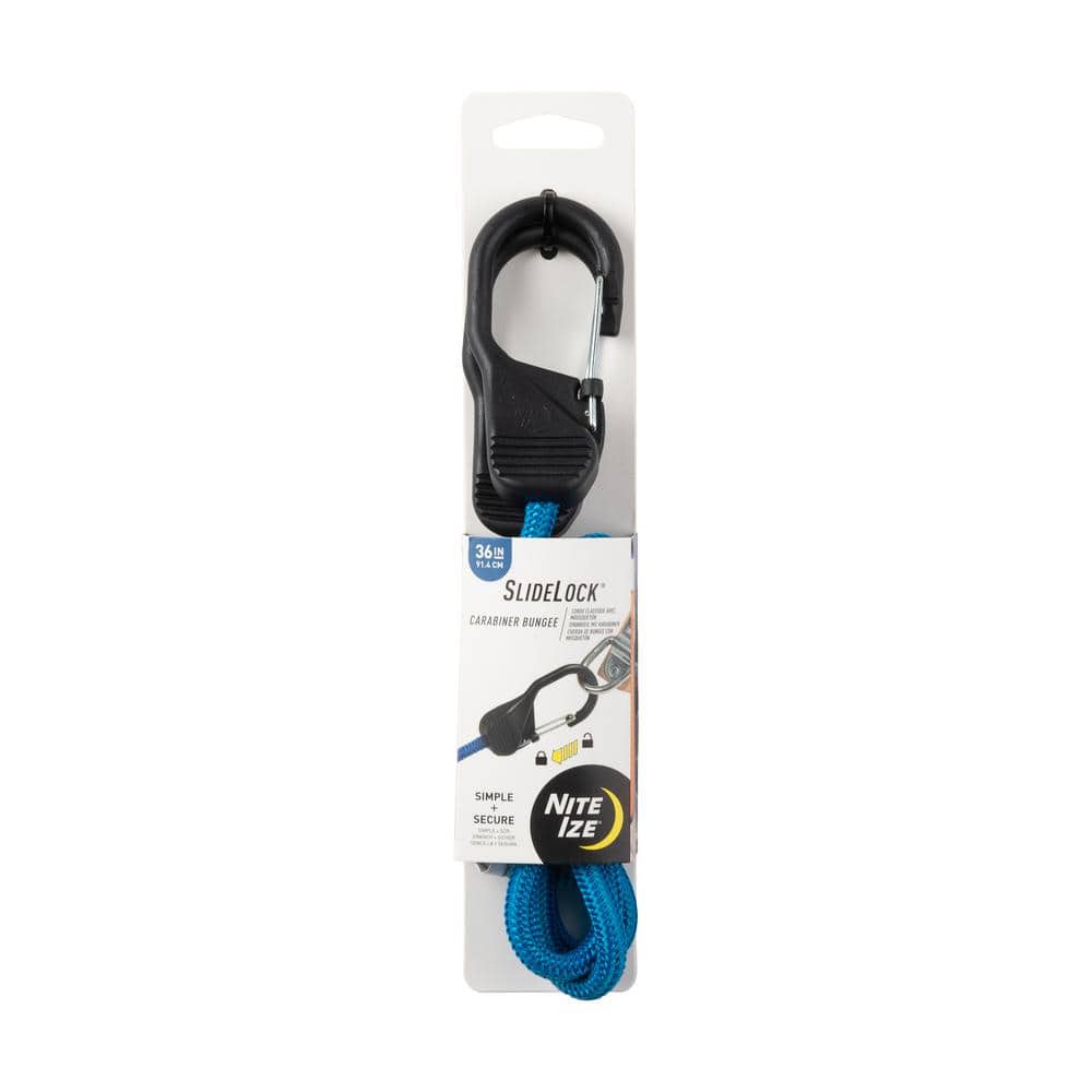 Nite Ize 36 in. Blue SlideLock Carabiner Bungee BSL36-03-R3 - The