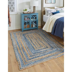 Braided Chindi Blue/Natural 2 ft. x 3 ft. Accent Rug