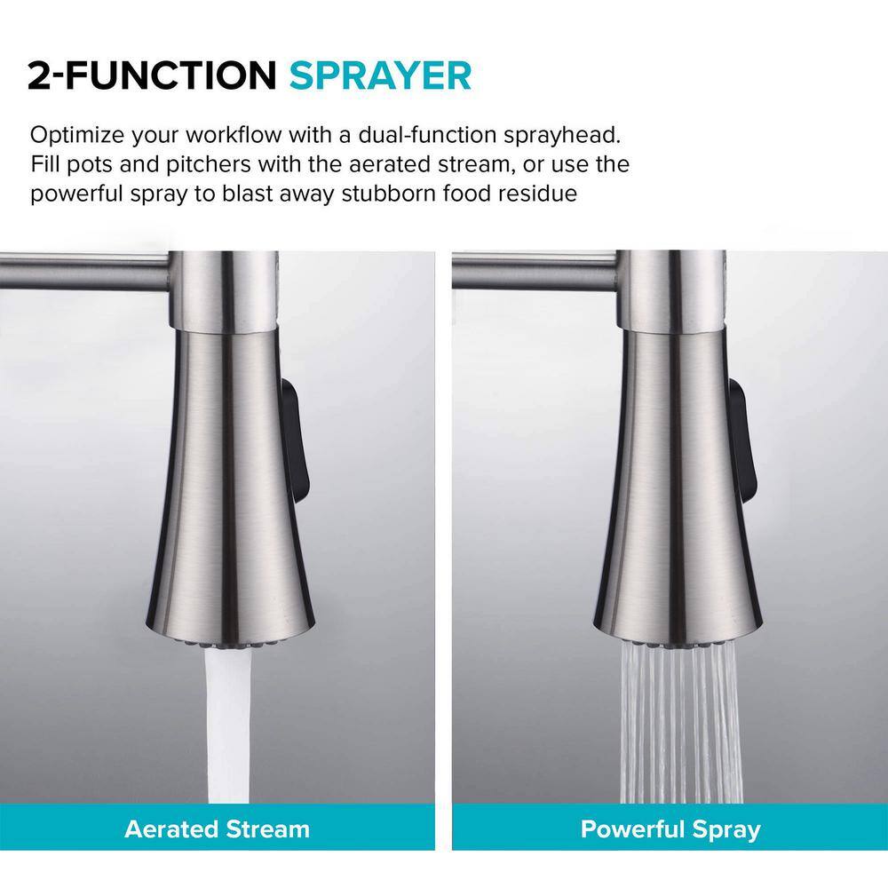 Brushed Nickel Stainless Steel Pull Down Kitchen Faucet