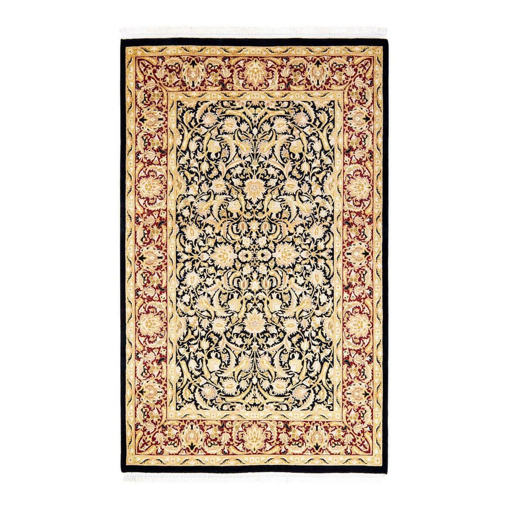 Solo Rugs Mogul OneofaKind Traditional Black 4 ft. 3 in. x 6 ft. 5 in. Oriental Area Rug