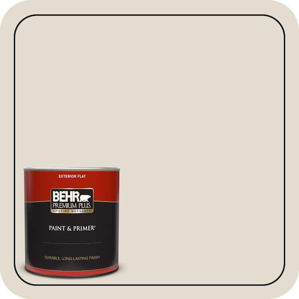 BEHR PREMIUM PLUS 1 qt. #N340-1 Light Granite Flat Exterior Paint & Primer