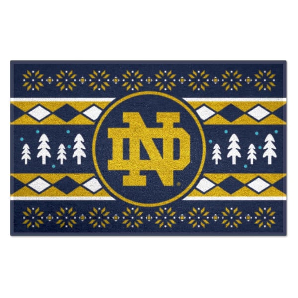 FANMATS Notre Dame Fighting Irish Holiday Sweater Navy 1.5 ft. x 2.5 ft. Starter Area Rug