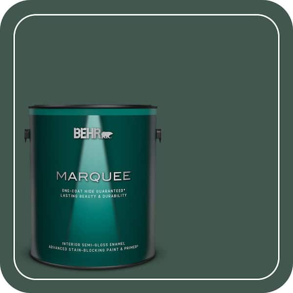BEHR MARQUEE 1 gal. #BXC-33 Jolly Green Semi-Gloss Enamel Interior Paint & Primer