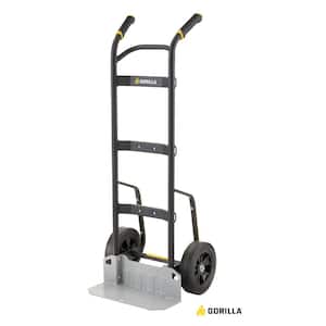 1,000 lbs. Capacity Steel Hand Truck with Multi-Grip Power Handle, Wide Load Toe Plate Super Duty Axle, Flat Free Tires