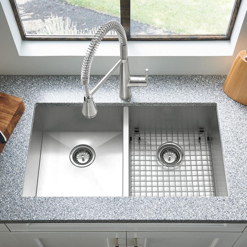 Edgewater 33'' Stainless Steel Double Bowl Drop-In Kitchen Sink