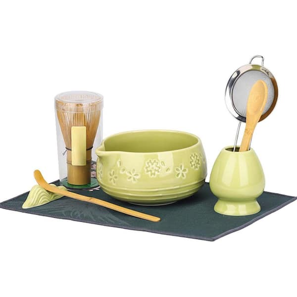 JFVKAF Japanese Matcha Tea Ceremony Kit 8-Piece Ceramic Bowl with