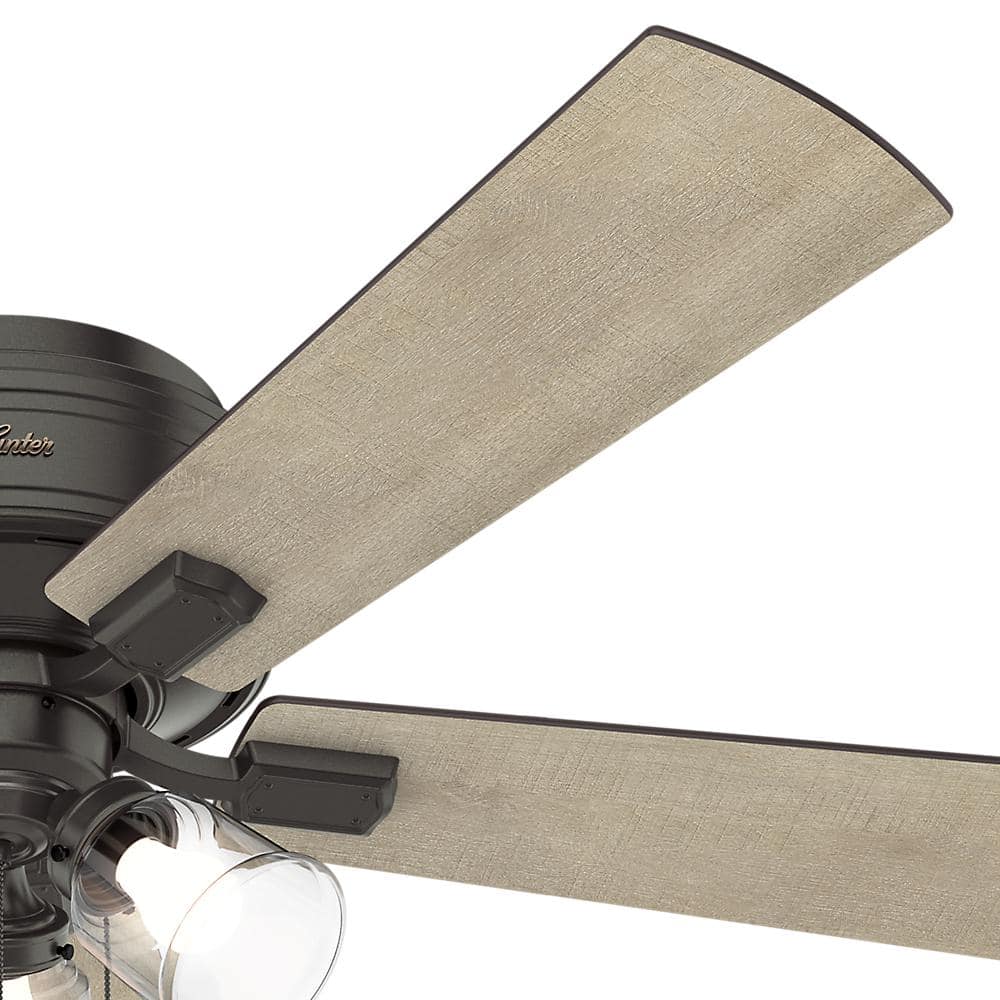 52" Noble Bronze Low Profile Ceiling Fan with LED Light