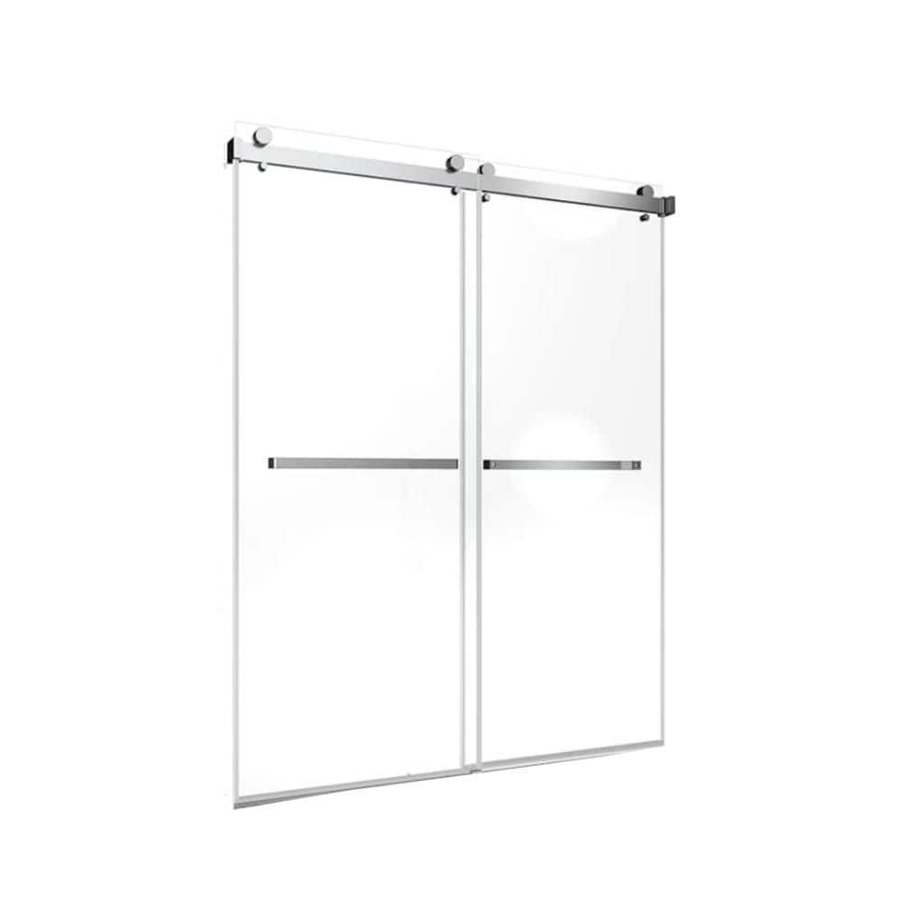 60 in. W x 72 in. H Frameless Stainless Steel Sliding Shower Door in Brushed Nickel, Bathroom Shower Enclosure price history on PriceWatchPro