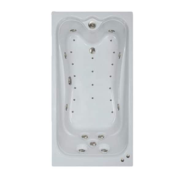 Comfortflo 60 in. Acrylic Rectangular Drop-in Air and Whirlpool Bathtub in Biscuit