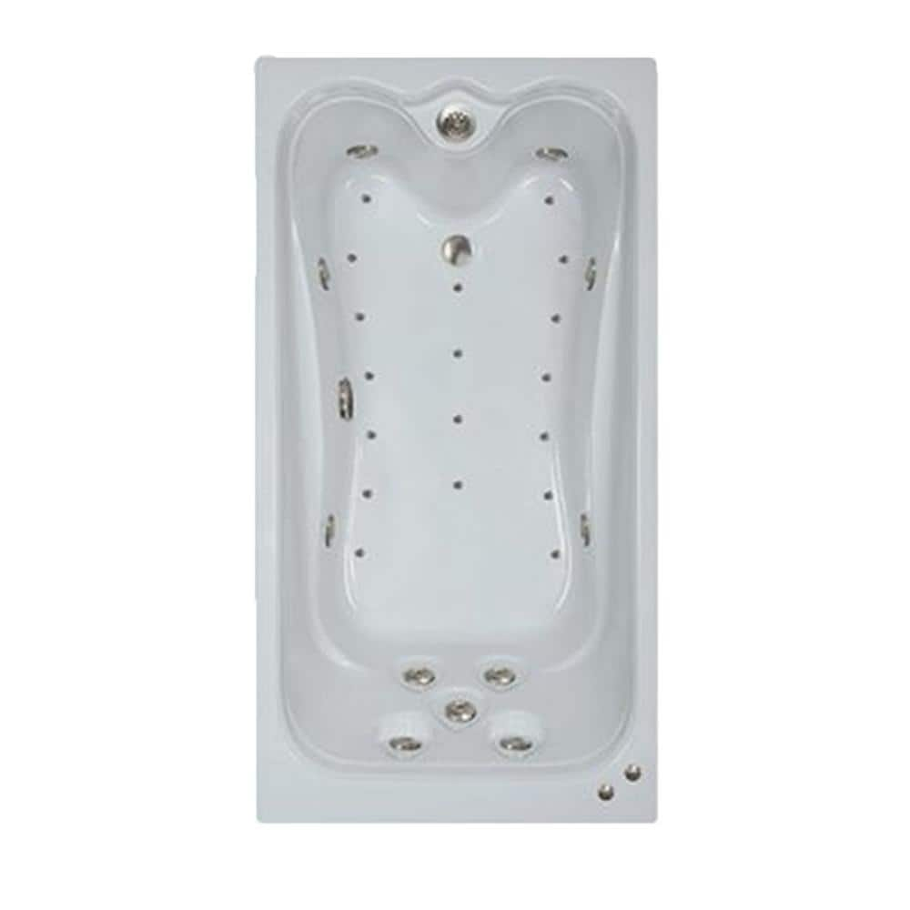 Comfortflo 60 in. Acrylic Rectangular Dropin Air and Whirlpool Bathtub